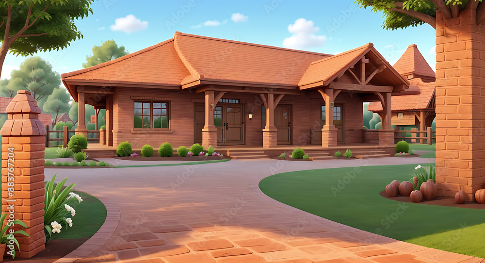 A brick wall reinforced with wooden beams and supports, perfect for a rustic or old-town setting.
A brick wall reinforced with wooden beams and supports, perfect for a rustic or old-town setting.