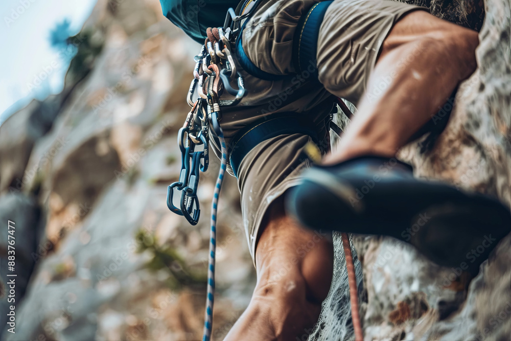 Fototapeta premium Powerful rock climber