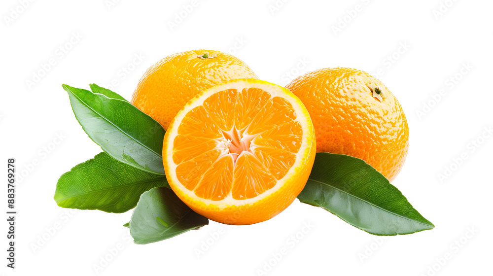 Orange citrus isolated on white background. Orange with clipping path. Orange with leaves Orange citrus isolated on white background. Orange with clipping path. Orange with leaves