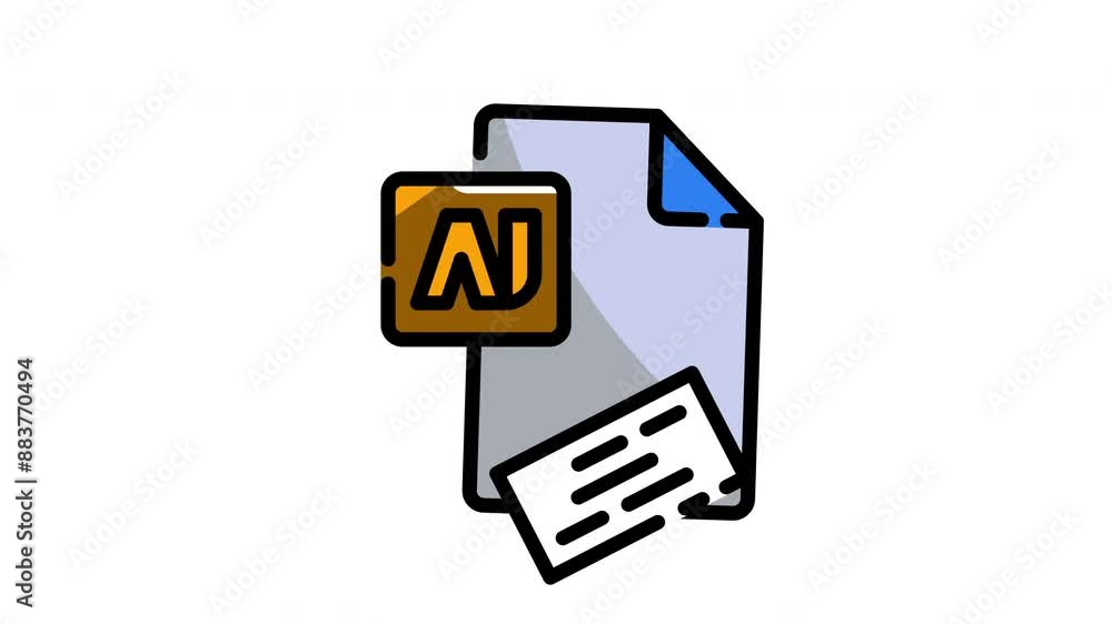 File AI icon animated with sign; suitable for financial apps, budgeting tools, or accounting software to represent money manageme File AI icon animated with sign; suitable for financial apps, budgeting tools, or accounting software to represent money manageme