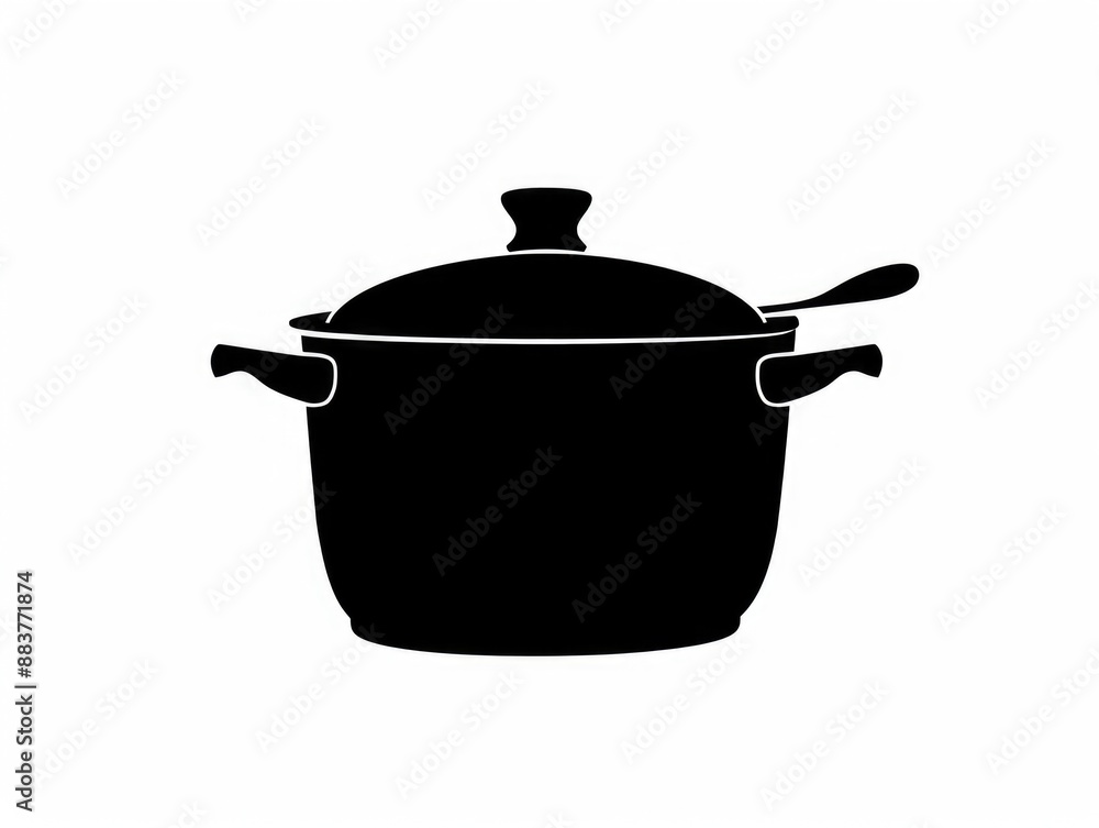 Black and White Silhouette of Pot Black and White Silhouette of Pot