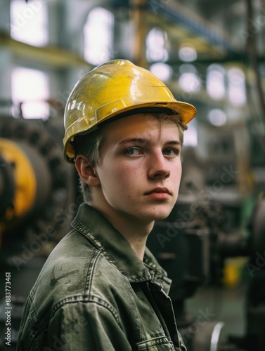 Factory worker with hard hat © Alexandr