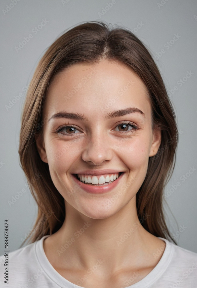 Portrait view of a regular happy smiling Lithuania woman, ultra realistic, candid, social media, avatar image, plain solid background Portrait view of a regular happy smiling Lithuania woman, ultra realistic, candid, social media, avatar image, plain solid background