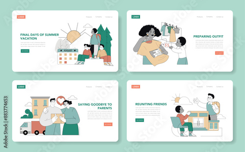 Last Days Of Summer. Flat Vector Illustration