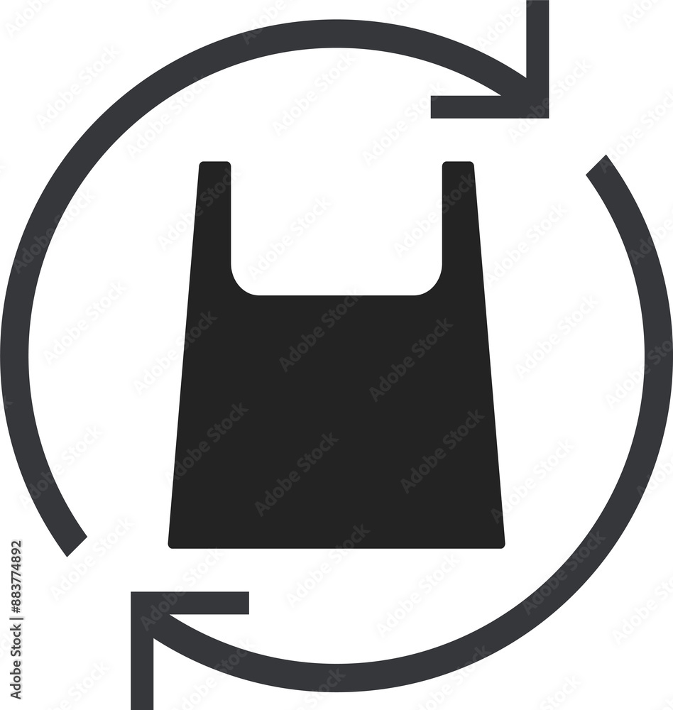 Isolated Pictogram Icon of recycle plastic bag and bottle Isolated Pictogram Icon of recycle plastic bag and bottle