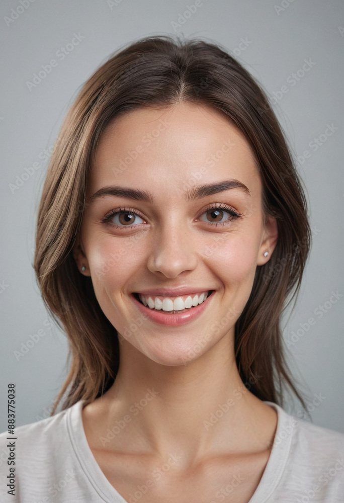 Portrait view of a regular happy smiling Ukraine woman, ultra realistic, candid, social media, avatar image, plain solid background Portrait view of a regular happy smiling Ukraine woman, ultra realistic, candid, social media, avatar image, plain solid background