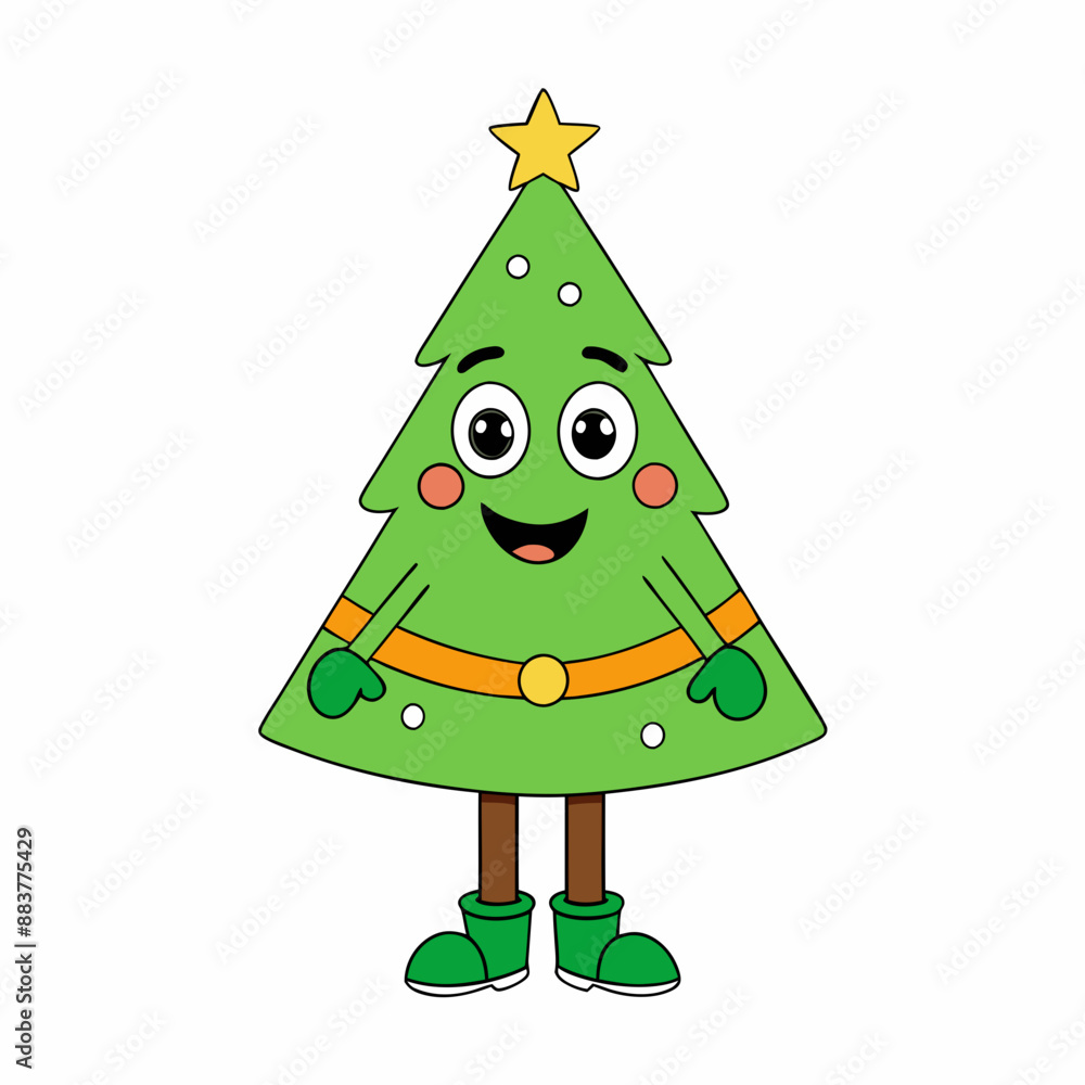 Christmas tree Vector Illustration, tree Vector Art, Christmas tree Silhouette, christmas tree isolated on white cartoon Character icon Christmas tree Vector Illustration, tree Vector Art, Christmas tree Silhouette, christmas tree isolated on white cartoon Character icon