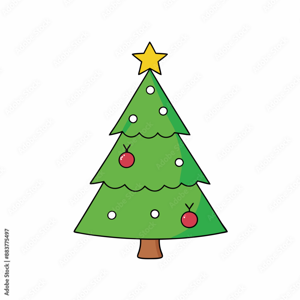Christmas tree Vector Illustration, tree Vector Art, Christmas tree Silhouette, christmas tree isolated on white cartoon Character icon Christmas tree Vector Illustration, tree Vector Art, Christmas tree Silhouette, christmas tree isolated on white cartoon Character icon