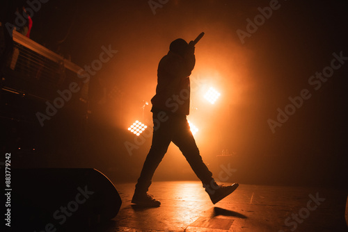 Silhouette of Live Music Performer on Stage at a Concert