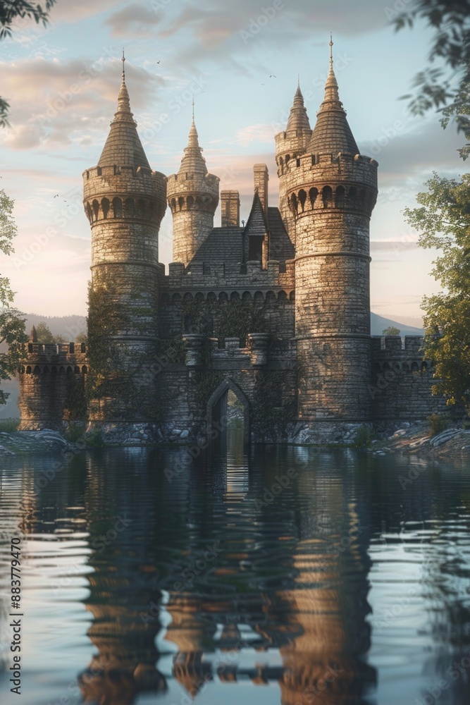 Fototapeta premium Castle Reflected in Water