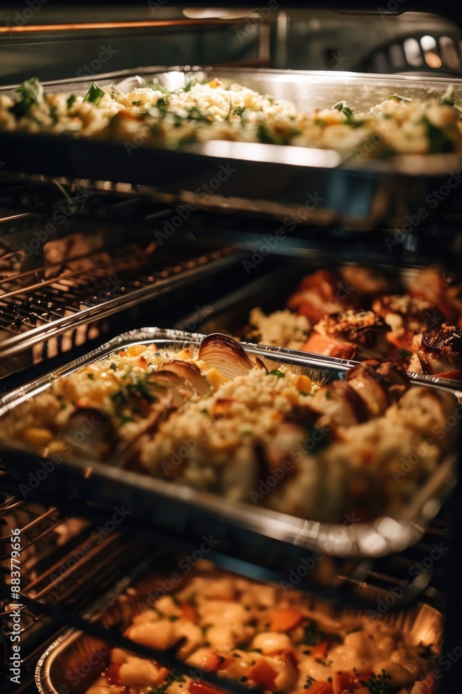 Food Trays in Oven Food Trays in Oven