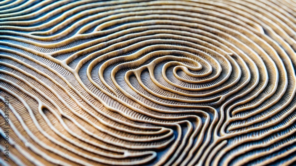 High-contrast, isolated fingerprint pattern on a clean white background with ridges and valleys in intricate detail visible. High-contrast, isolated fingerprint pattern on a clean white background with ridges and valleys in intricate detail visible.