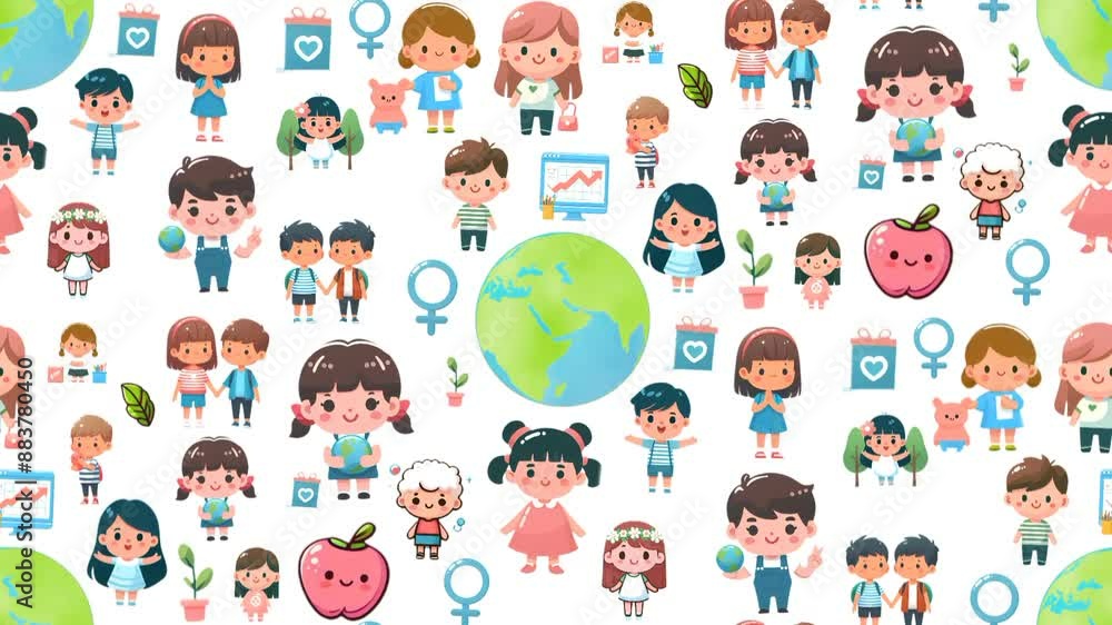 World Population Day Pop-Up, Seamless, Pattern Characters: Green Screen Essentials Isolated World Population Day Pop-Up, Seamless, Pattern Characters: Green Screen Essentials Isolated