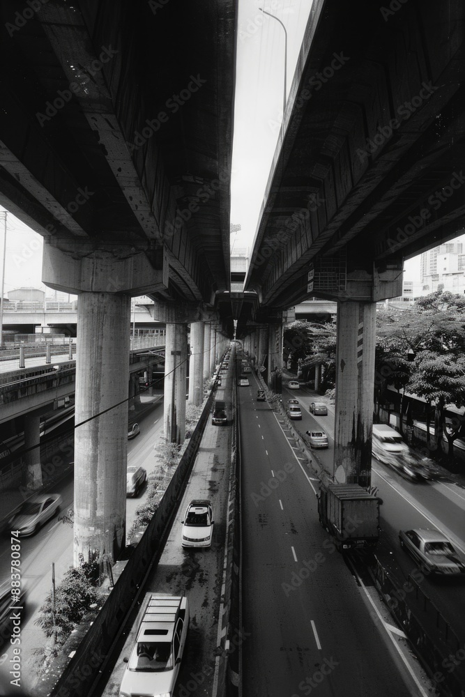 Fototapeta premium Black and White Highway