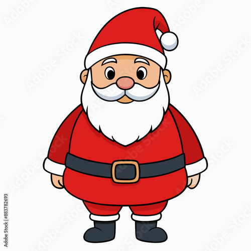 Christmas santa claus Vector Illustration, santa claus Vector Art, Christmas santa claus Silhouette, santa claus with a bag cartoon Character icon