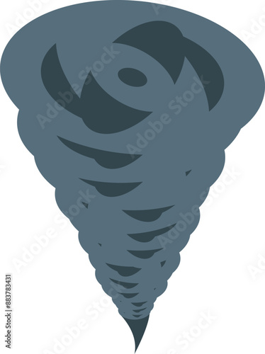 Big grey tornado rotating fast, hurricane climate change concept