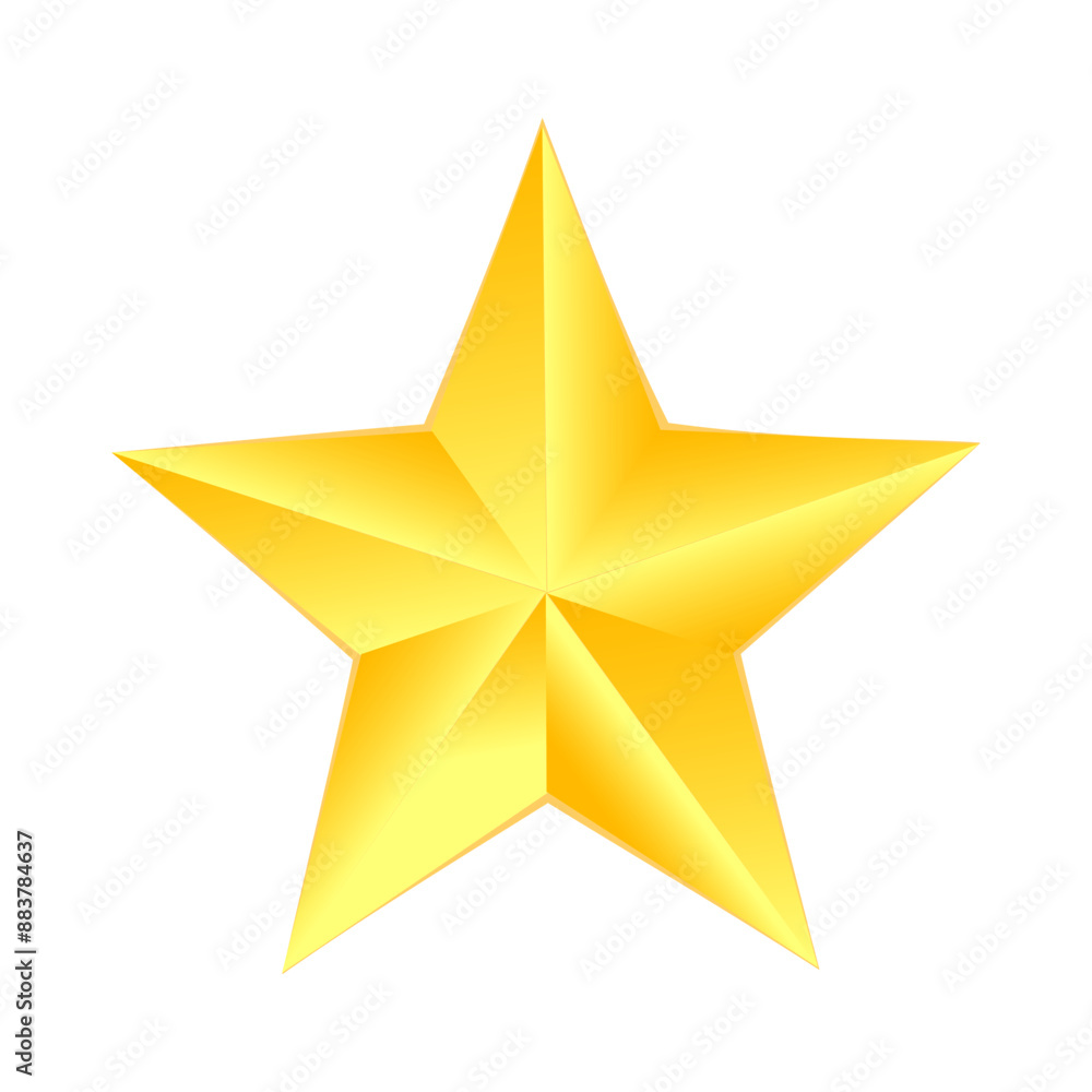 Golden star on white background Golden star on white background