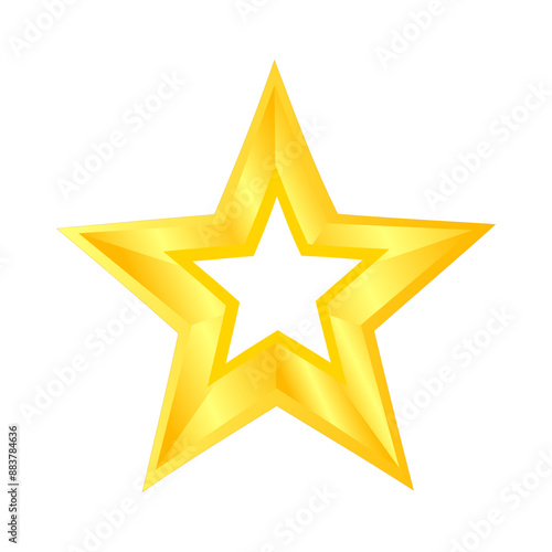 Golden star on white background