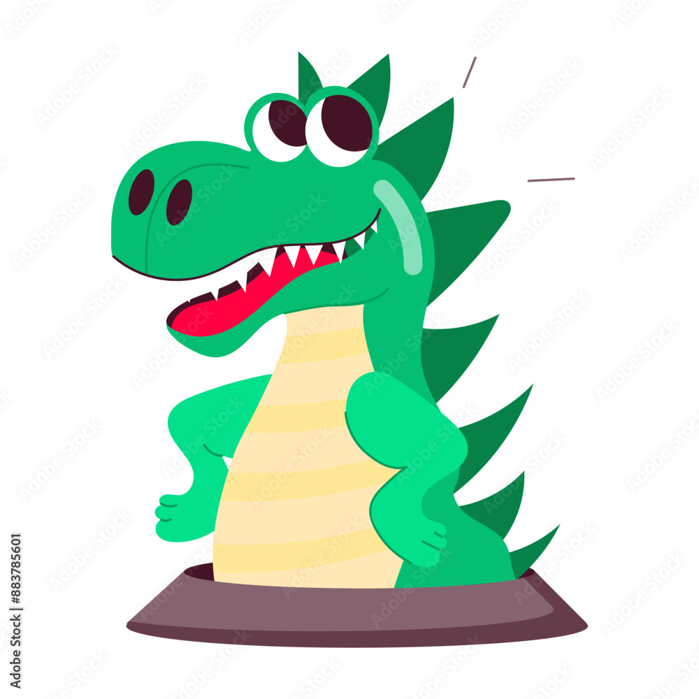 A flat sticker of cute dinosaur
A flat sticker of cute dinosaur