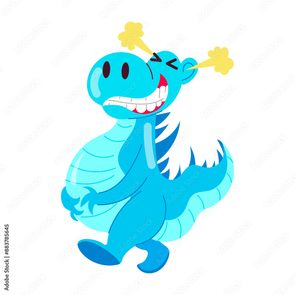 Obraz premium A flat style sticker of pregnant dinosaur in pain