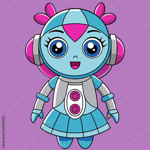 Artificial Intelligence Girl Vector Graphic Design