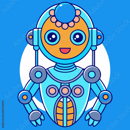 Artificial Intelligence Girl Vector Graphic Design