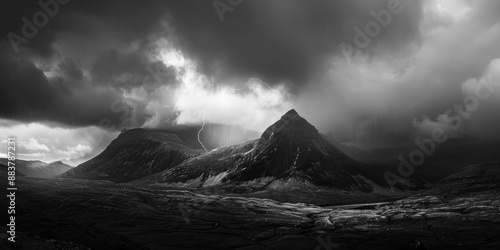 Mountain Range Black And White