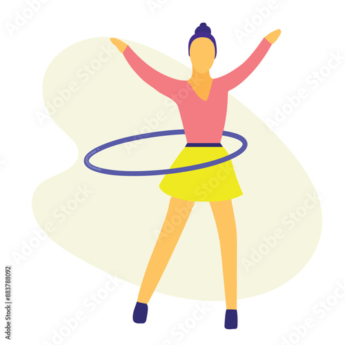 Hulahoop concept icon clipart avatar logtotype isolated vector illustration