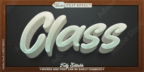 White Chalk Class Vector Editable Text Effect Template