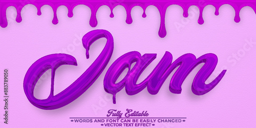 Fluid Purple  Jam Vector Editable Text Effect Template