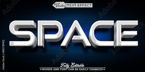 Space Blue Galaxy Vector Editable Text Effect Template