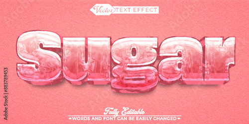 Cartoon Candy Sugar Vector Editable Text Effect Template