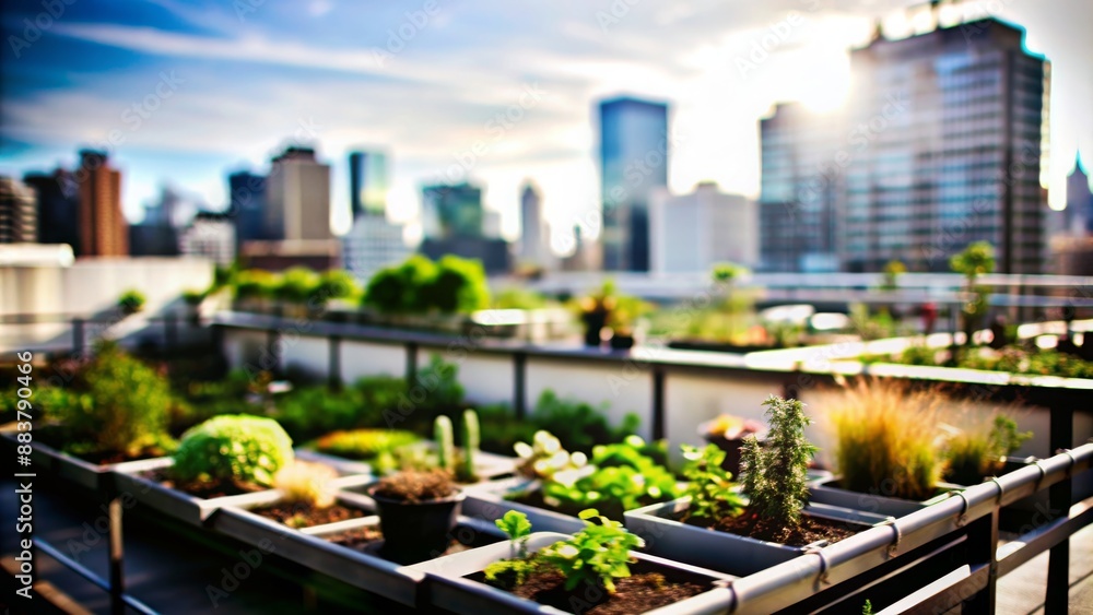 Roof Garden Blur: A blurred roof garden with plants and city skyline, perfect for urban green spaces and environmental themes.
Roof Garden Blur: A blurred roof garden with plants and city skyline, perfect for urban green spaces and environmental themes.