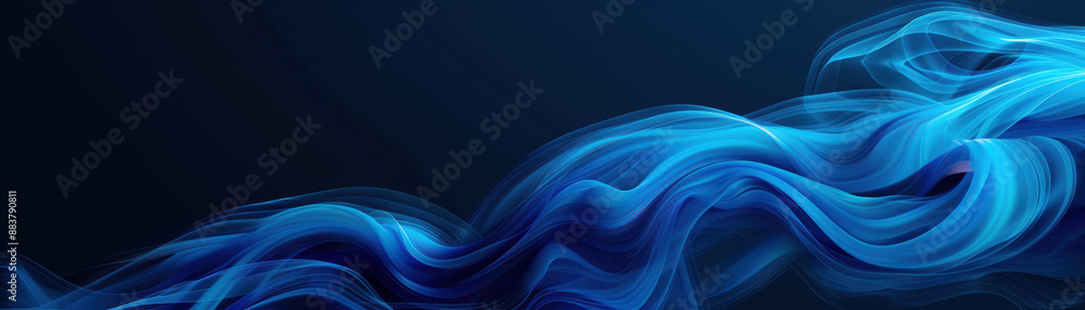 Abstract blue flowing wave pattern on dark background, representing fluidity, motion, and artistic design. Ideal for modern projects and creative visuals. Abstract blue flowing wave pattern on dark background, representing fluidity, motion, and artistic design. Ideal for modern projects and creative visuals.