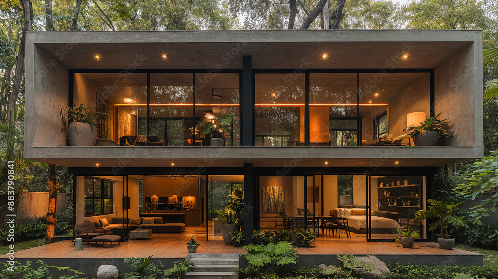 create an experimental house design for a small architecture office, ground floor and first floor, open and closed facades, concrete facade elements, award-winning architecture, create an experimental house design for a small architecture office, ground floor and first floor, open and closed facades, concrete facade elements, award-winning architecture,
