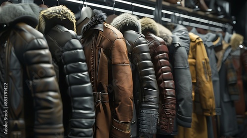Clothing and coats available within the store very detailed and realistic shape
