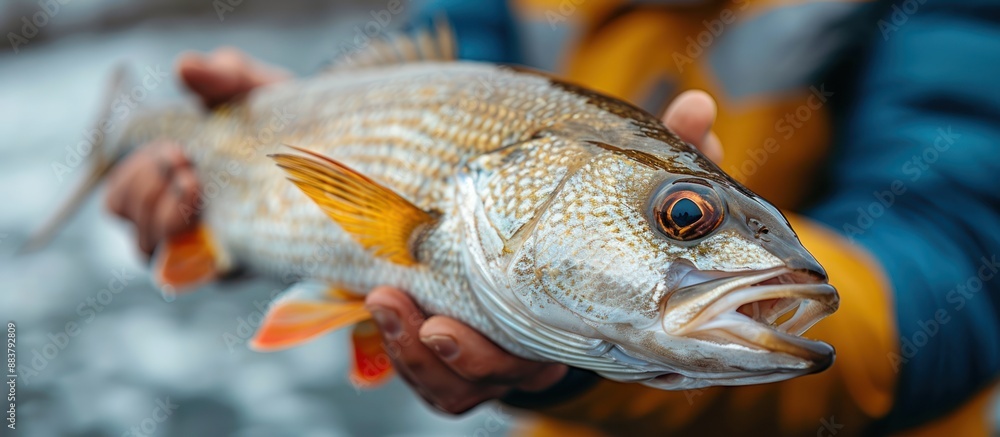 Close-Up of a Redfish Caught by a Fisherman Close-Up of a Redfish Caught by a Fisherman
