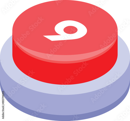 Red button showing number nine for developing games and mobile applications