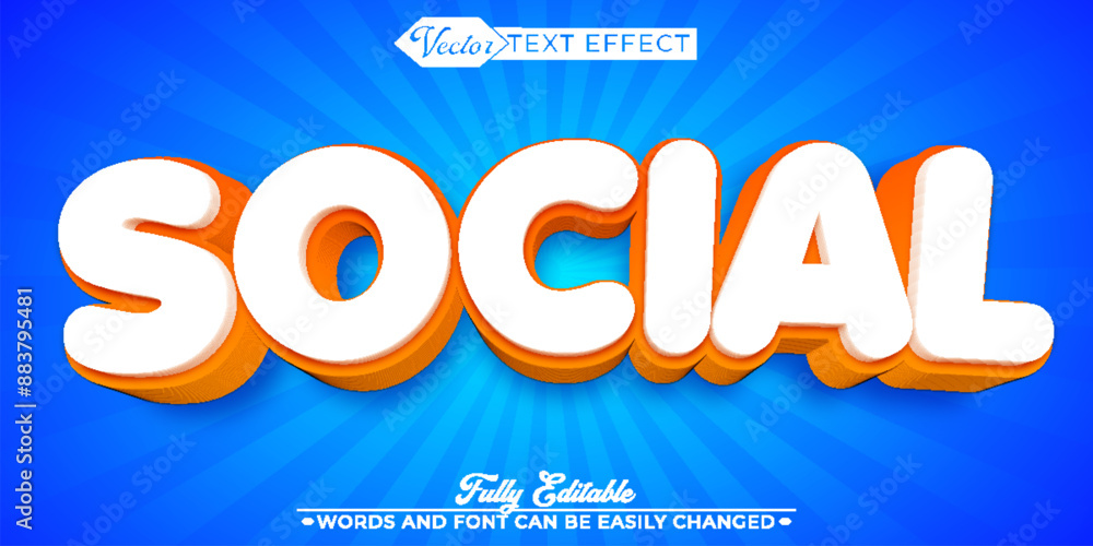 Social Media Vector Editable Text Effect Template Social Media Vector Editable Text Effect Template