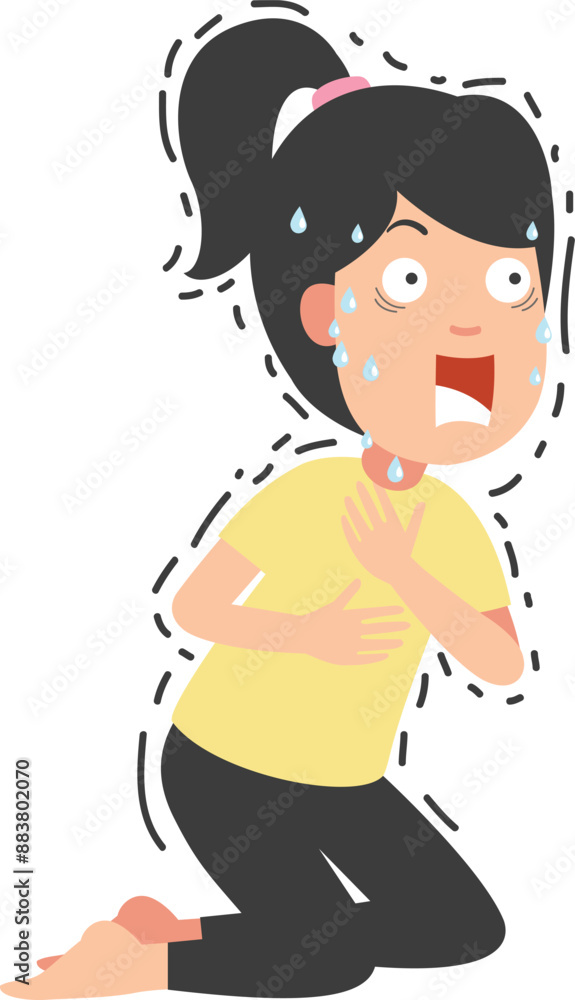 young woman feel afraid vector illustration young woman feel afraid vector illustration