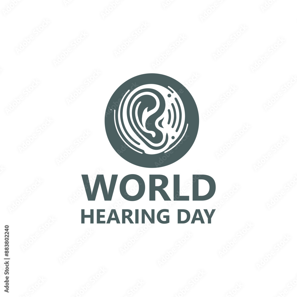 World Hearing Day logo. March 3 logo Vector illustration World Hearing Day logo. March 3 logo Vector illustration