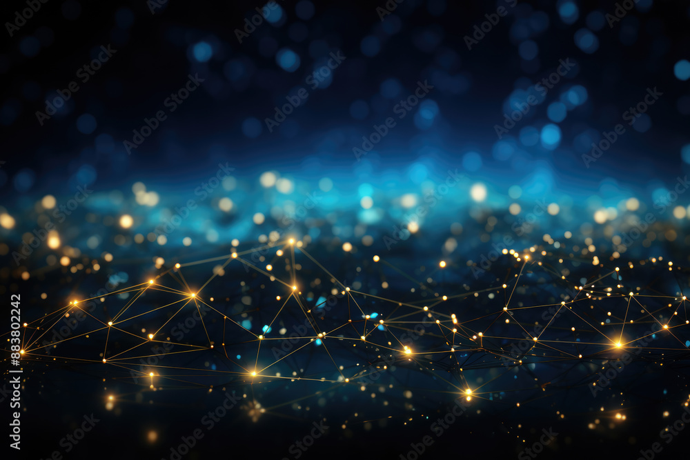 Fototapeta premium generated illustration neon light background with technology network line connect dot background