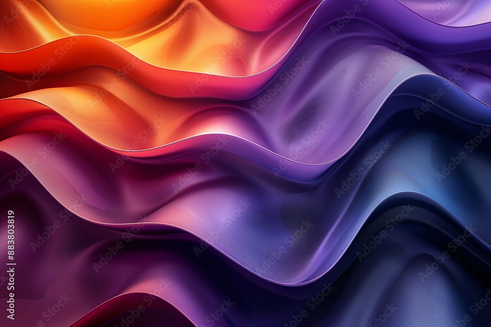 Vibrant abstract waves with warm to cool gradients - Silky, dynamic modern art piece. Vibrant abstract waves with warm to cool gradients - Silky, dynamic modern art piece.