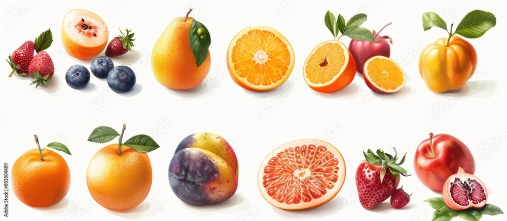 A Collection of Fresh Fruit Illustration A Collection of Fresh Fruit Illustration