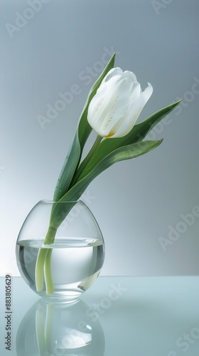 graceful tulip vase, its form simple elegant