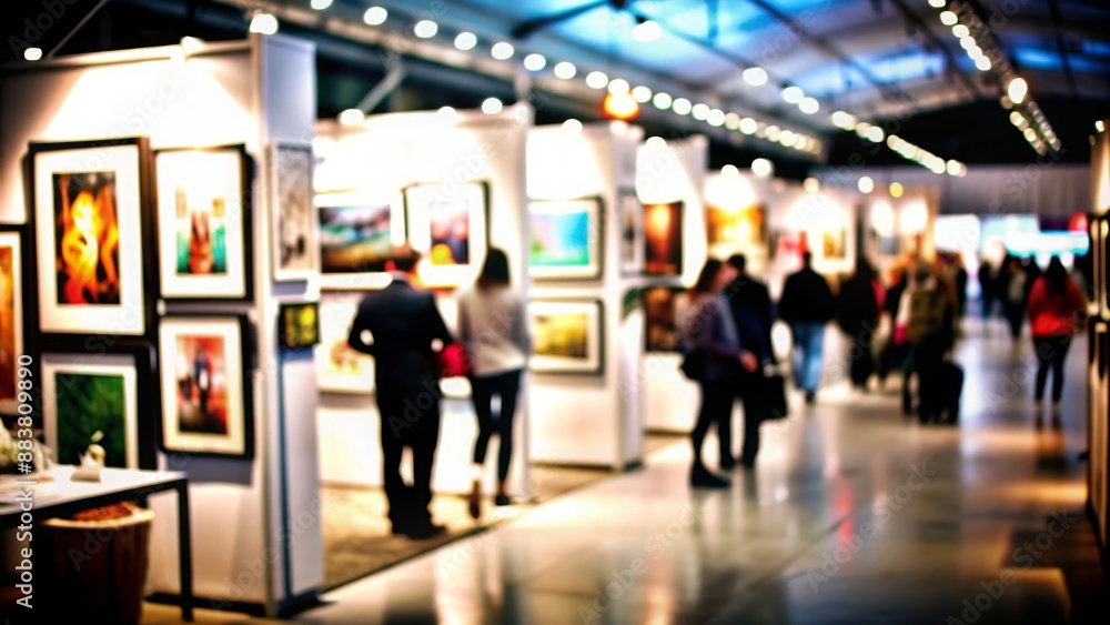 Urban Art Fair Blur: A blurred urban art fair with booths and artworks, ideal for art and creative expression themes.
Urban Art Fair Blur: A blurred urban art fair with booths and artworks, ideal for art and creative expression themes.