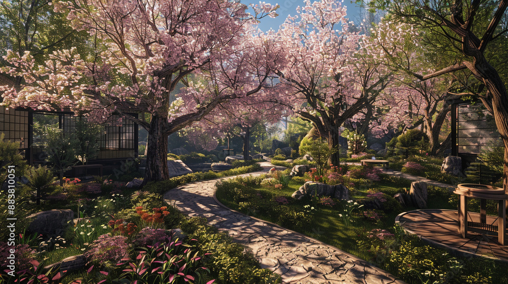 Naklejka premium spring in the park