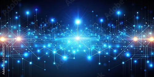 Abstract background of glowing lights in technology and communication theme, LED, digital, futuristic, illuminated