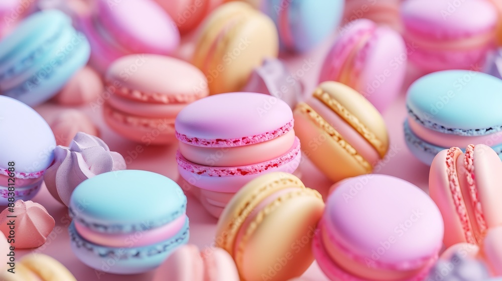 D abstract background filled with sweet macaroons AI generated illustration D abstract background filled with sweet macaroons AI generated illustration