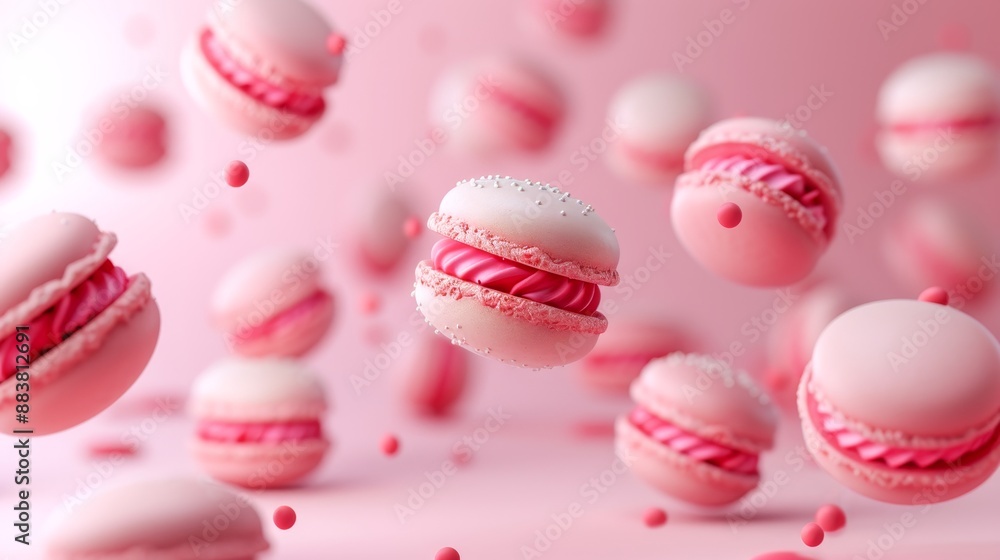 D abstract background filled with sweet macaroons AI generated illustration D abstract background filled with sweet macaroons AI generated illustration